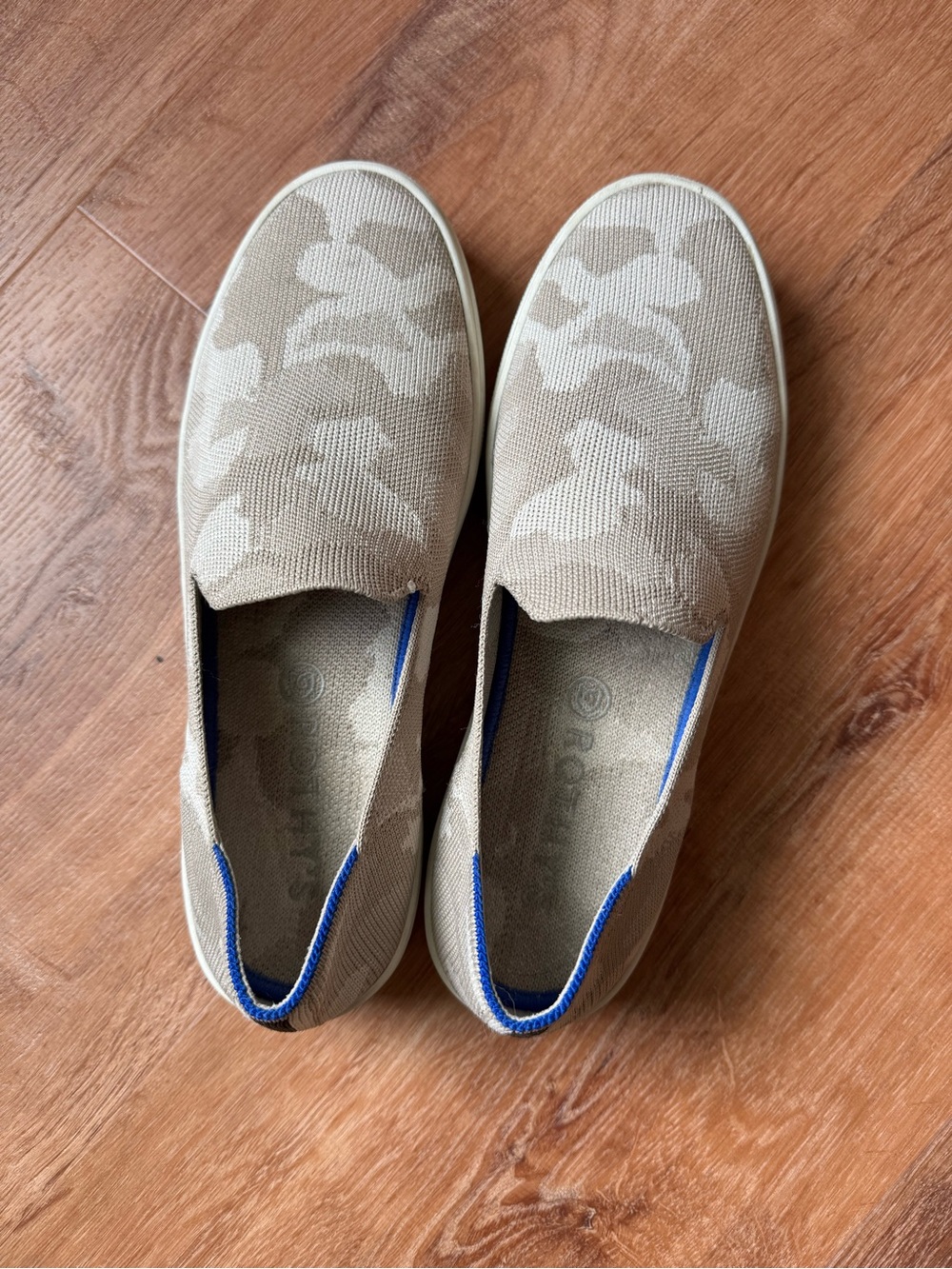 Rothy's Beige Camo Slip-On Loafers